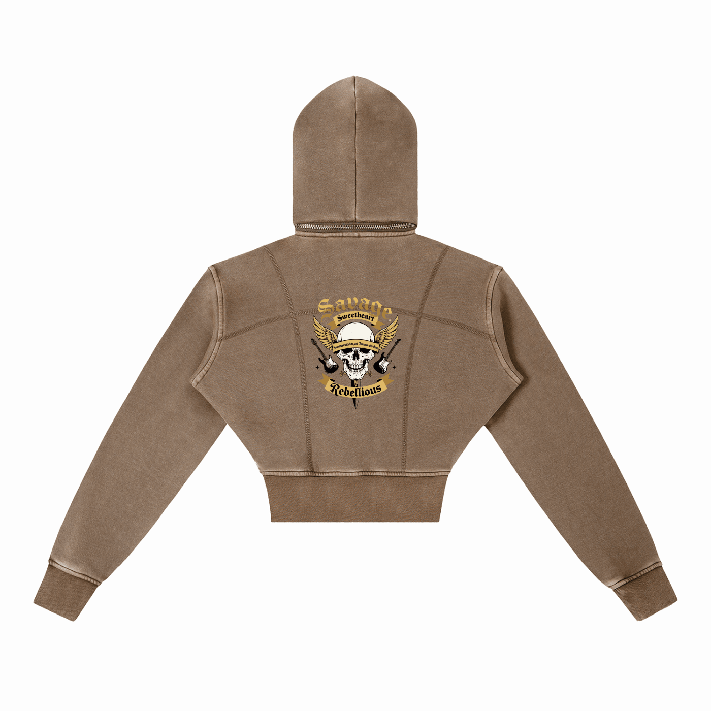 Vintage Washed Cropped Fleece Hoodie - Savage Sweetheart Boutique
