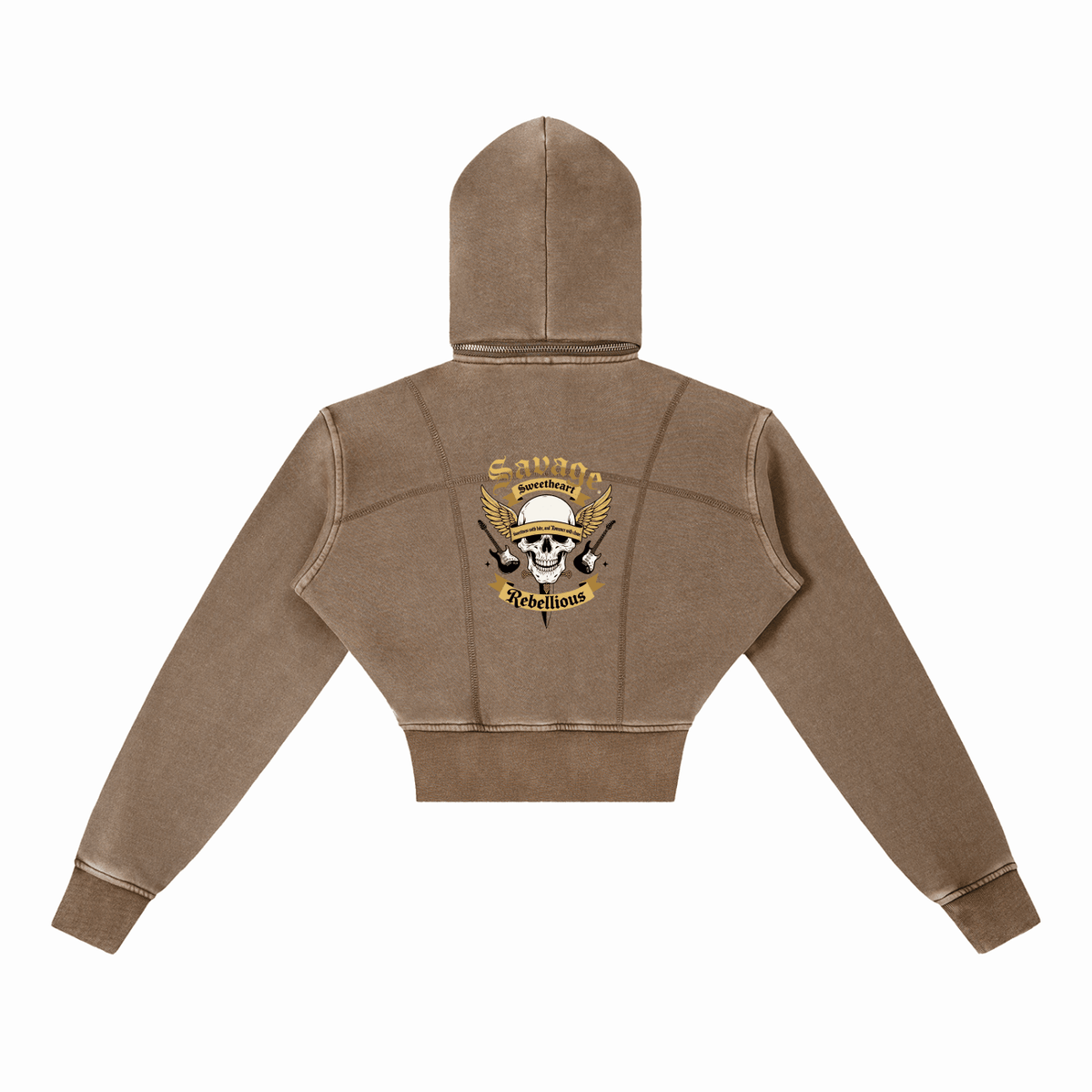 Vintage Washed Cropped Fleece Hoodie - Savage Sweetheart Boutique
