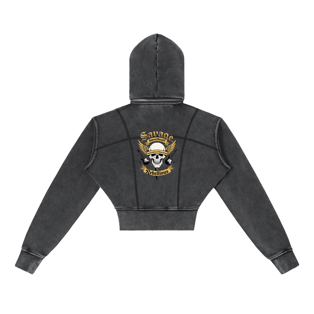 Vintage Washed Cropped Fleece Hoodie - Savage Sweetheart Boutique