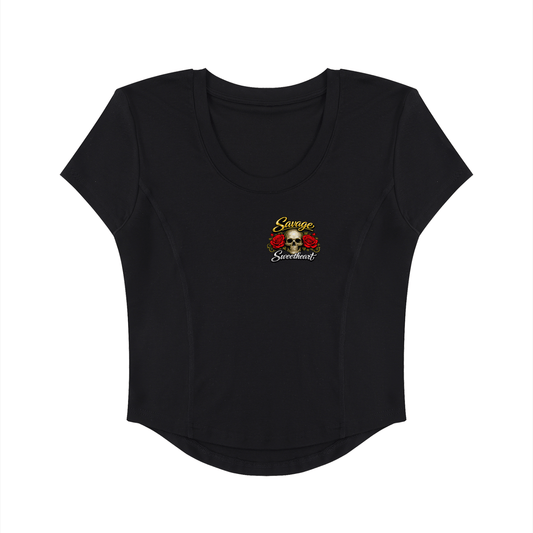 Women's Paneled Crop T-Shirt - Savage Sweetheart Boutique