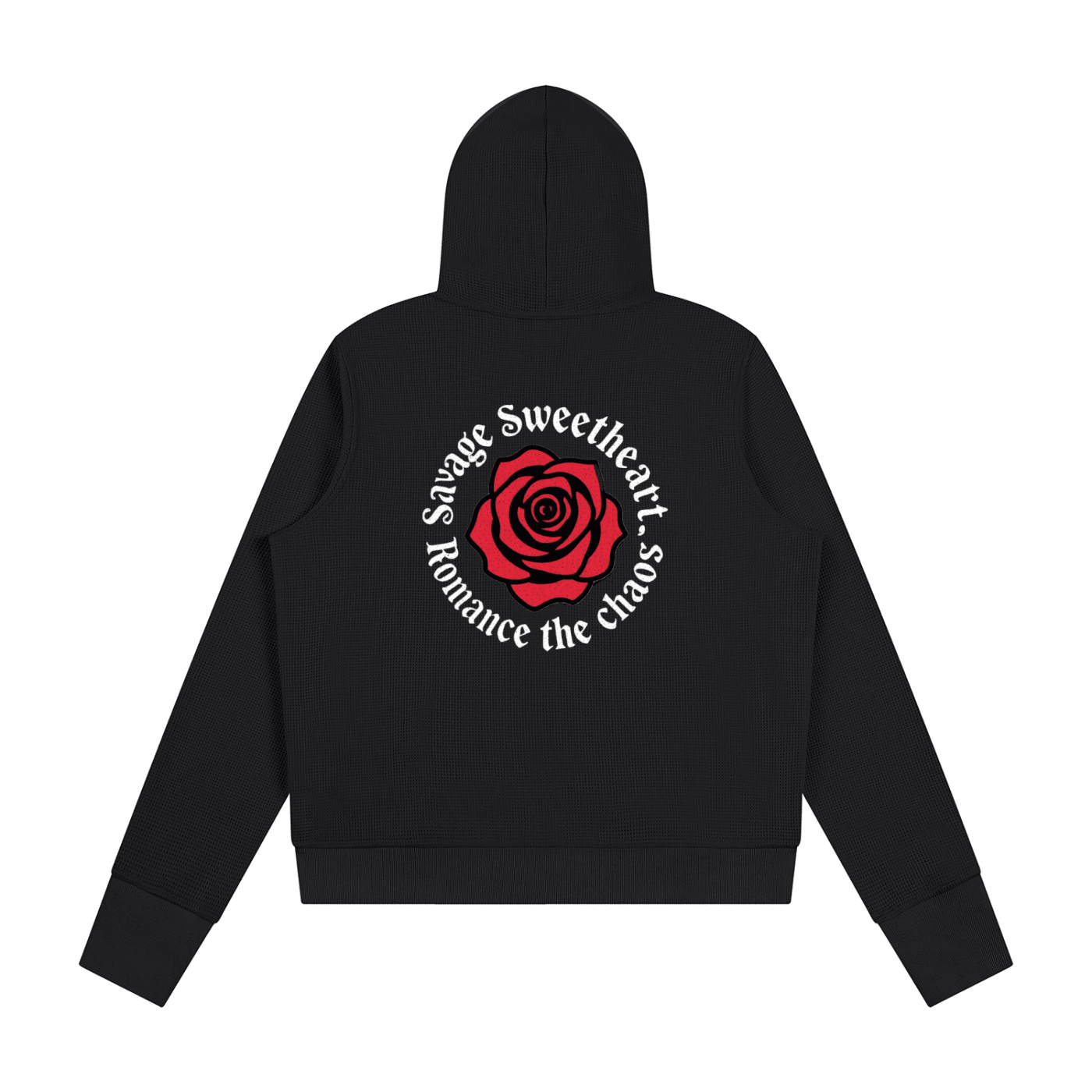 Women's Waffle Full Zip Hoodie - Savage Sweetheart Boutique