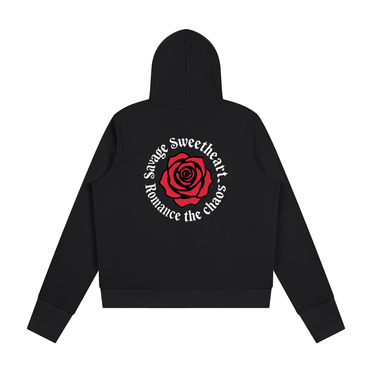 Women's Waffle Full Zip Hoodie - Savage Sweetheart Boutique